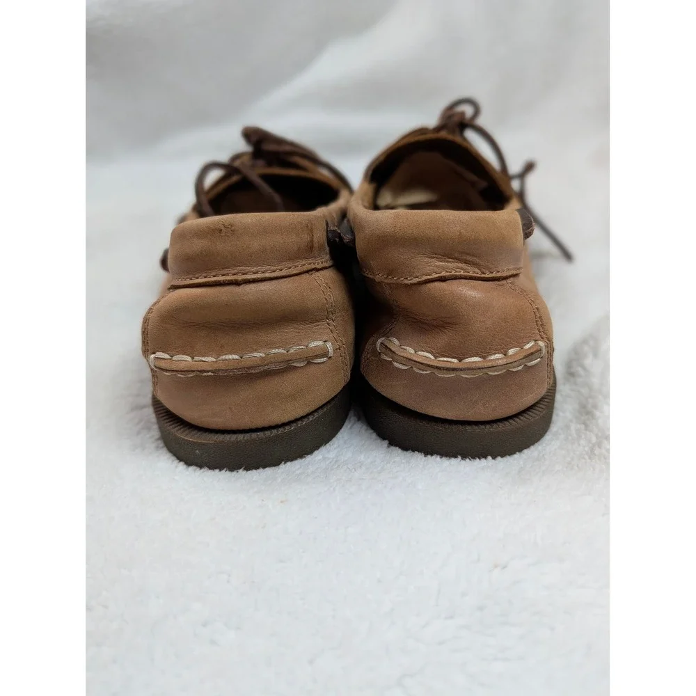 Mountain Creek Mens Tan Leather Boat Shoes Nautical Deck Loafers 10.5 D